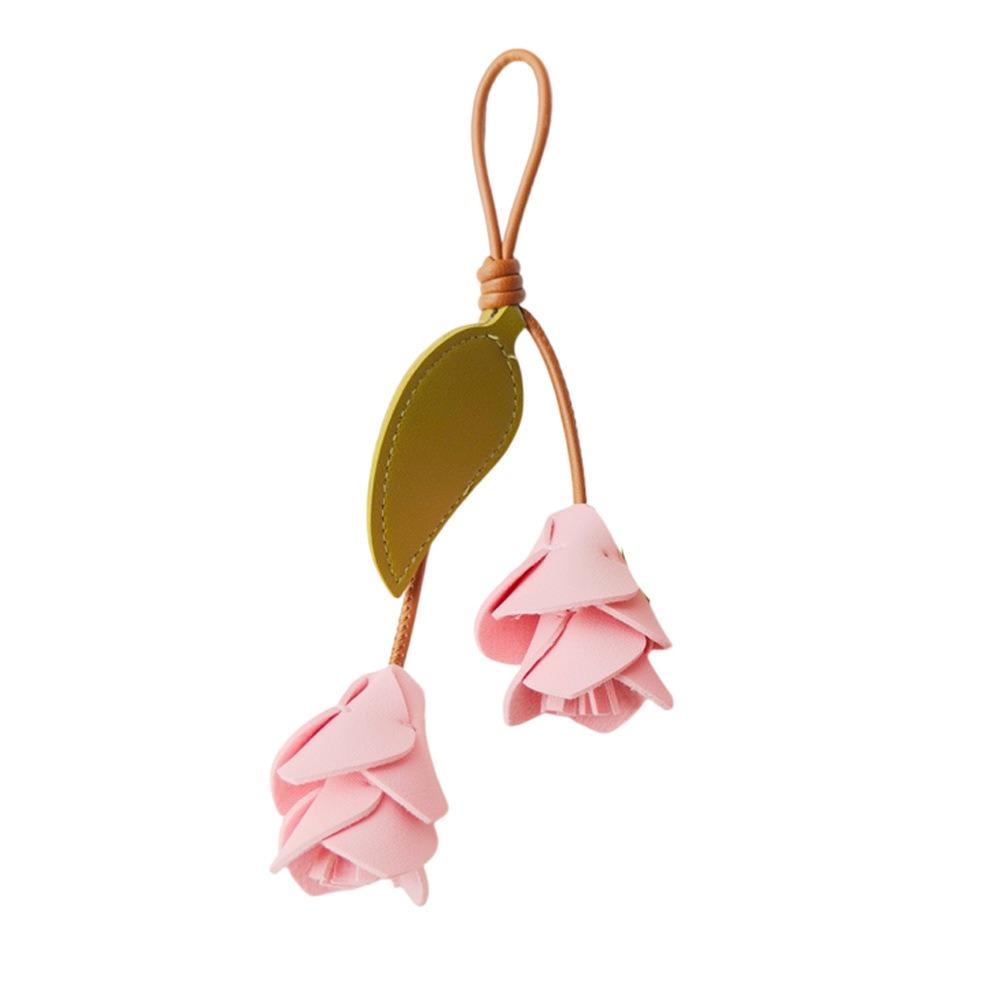 Fashion Pu Leather Tulip Pendant Colorful Bag Charm Lovely Bag Decoration Women