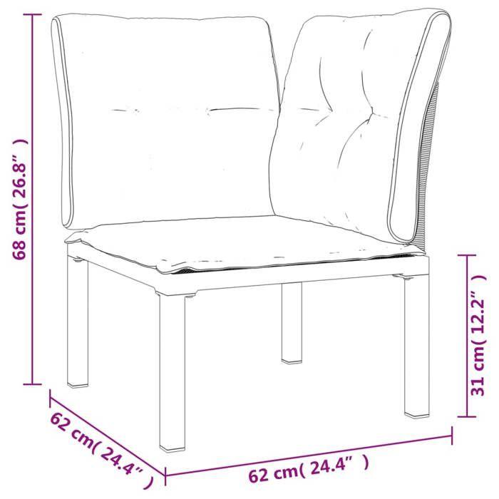VidaXL Salon de Jardin 6 pcs, Ensemble de Meubles de Terrasse, Mobilier d'Extérieur, Chaise de Patio, Moderne, Noir et Gris 3187746