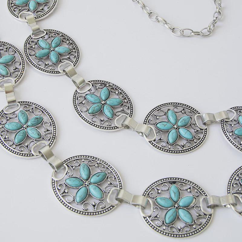 High-End Bohemian Turquoise Waist Chain for Women - Retro Style