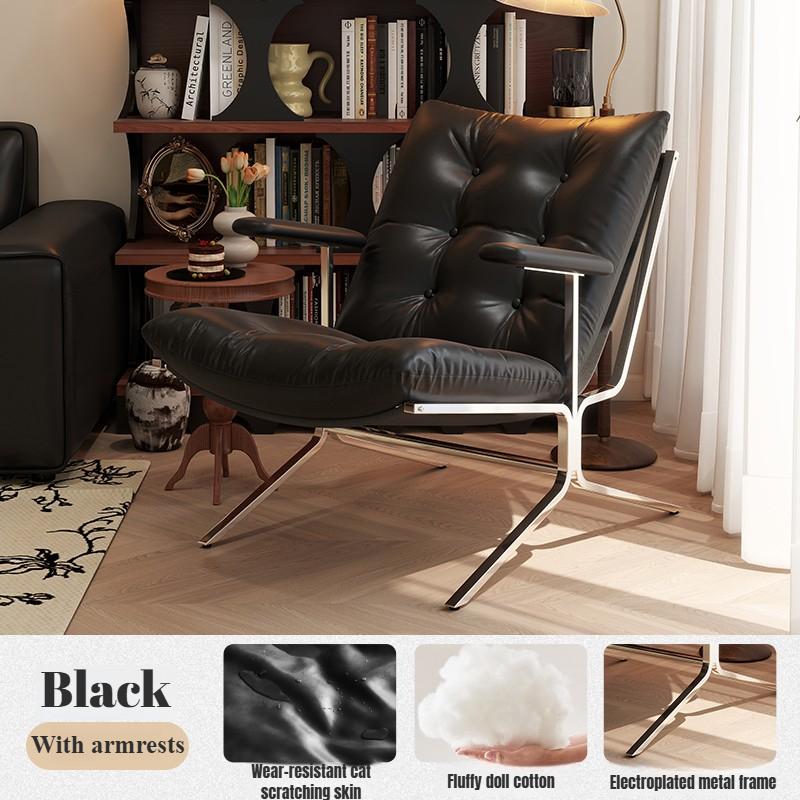 Luxury Lounge Chair Metal Living Room Chairs Minimalist Portable Single Sofa Chair Relax Backrest Chairs Design Home Furniture