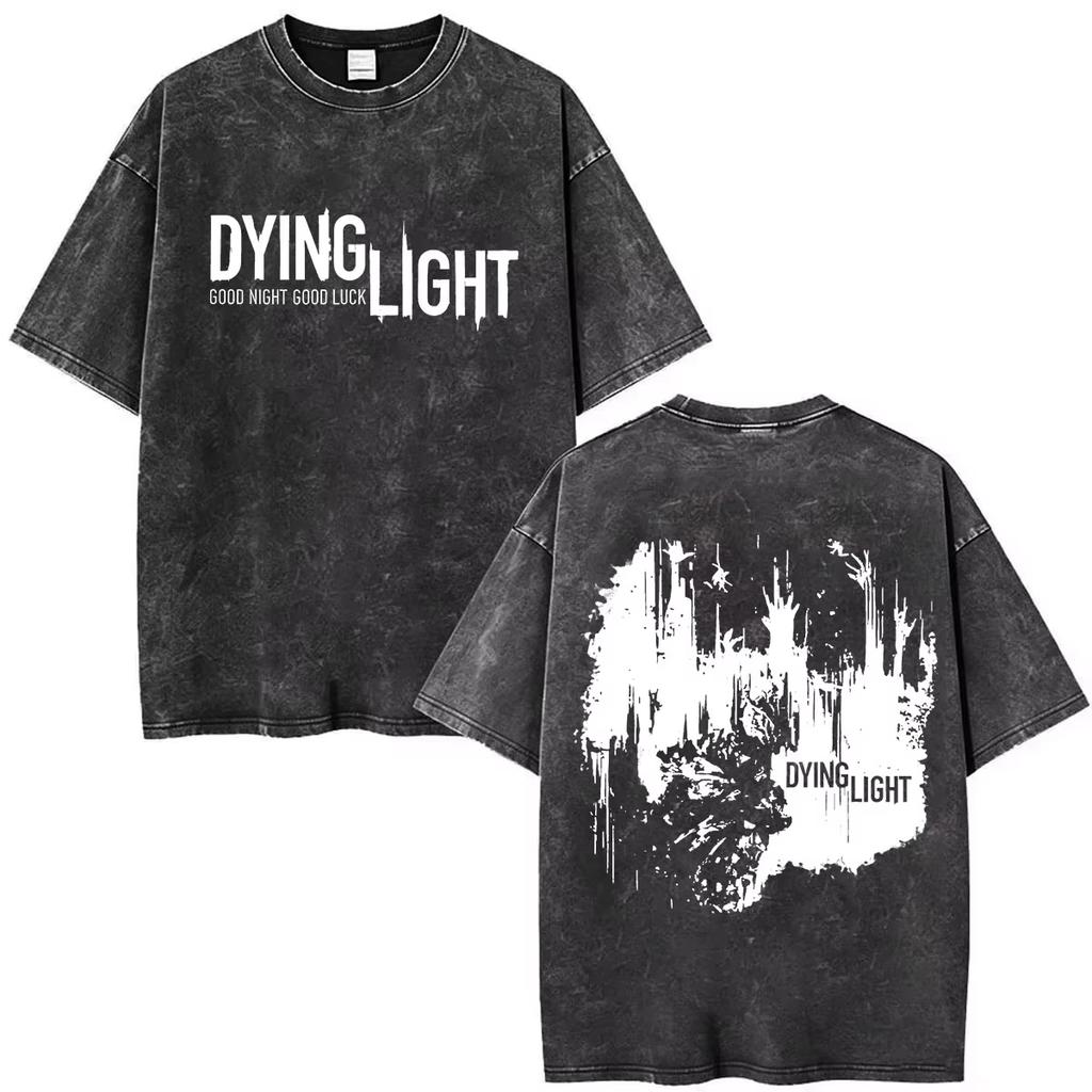 Summer New Game Dying Light Vintage Graphic Print T Shirt Men Women Streetwear Oversized T-shirt Harajuku Hip Hop Punk T-shirt