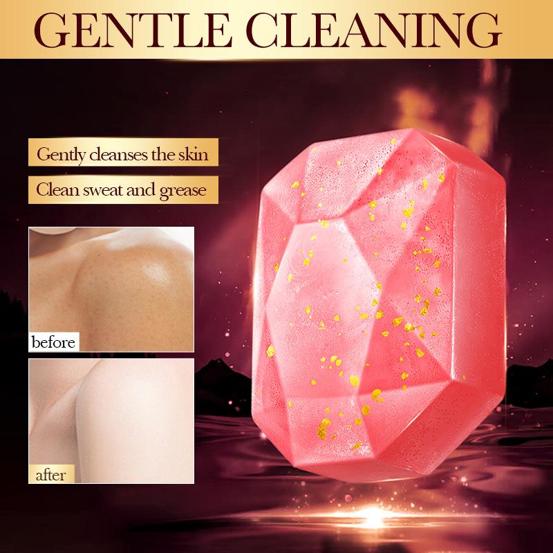 Sadoer Diamond Essential Oil Soap, Rose & Cherry Blossom Scented Handmade Bar For Face & Body, Luxury Care