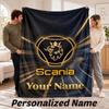 Scania Personalized Flannel Blanket Custom Name Text Soft Throw Blanket Home Decor