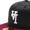 New Era 59FIFTY Los Angeles Dodgers ONSPOTZ LA Satin 7 59Fifty Up Side Down Side MLB Los Angeles Dodgers Cap, Exclusive, Black/Red, 1/8 Scale, Patch,