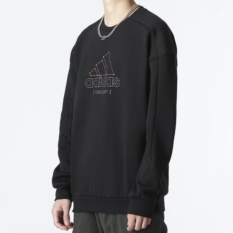 adidas Sweatshirts Men's Black Crew Neck Moderate Regular HM5152