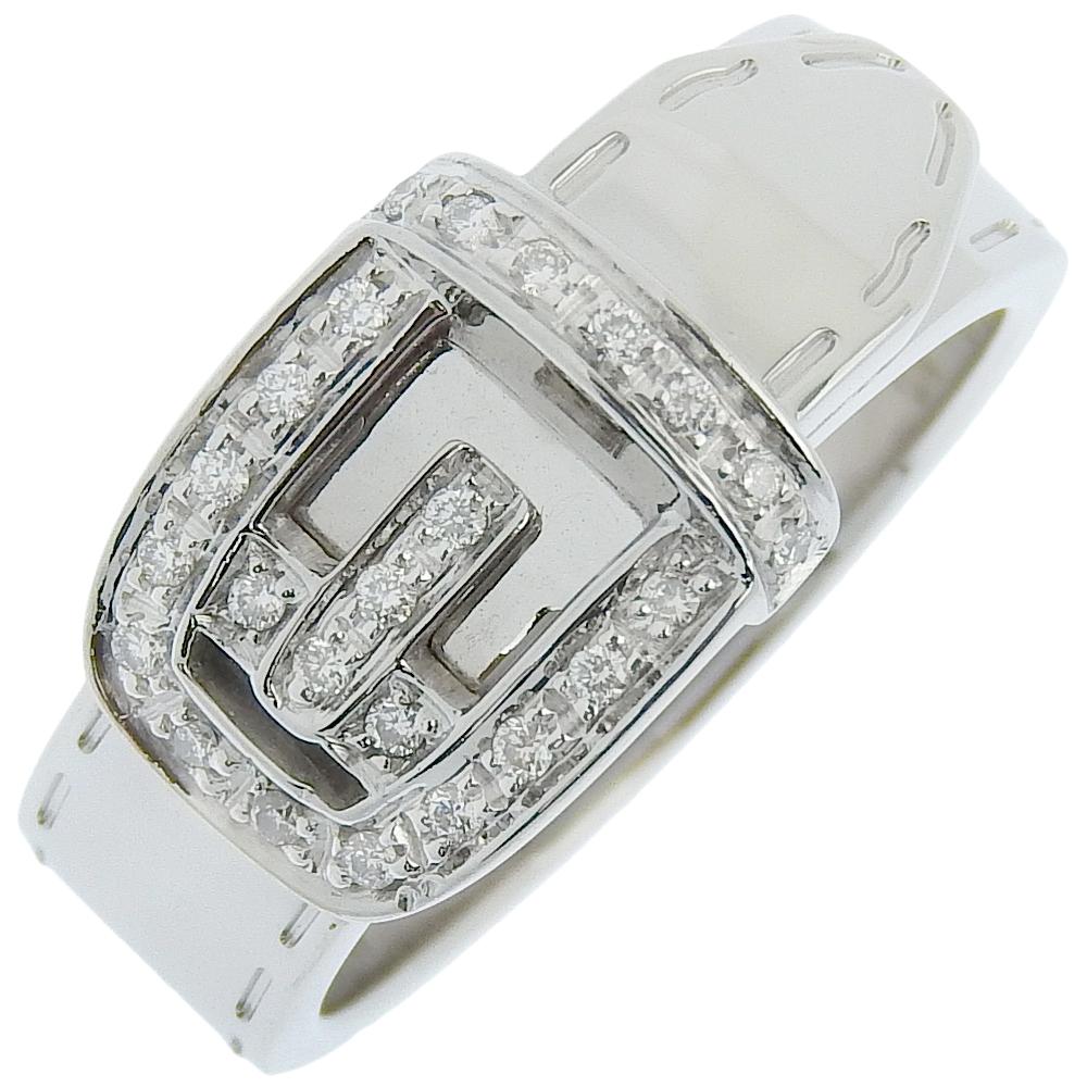 

GUCCI belt ring Ring K18 white gold/diamond #5.6(US Size) 9.7g Women Used