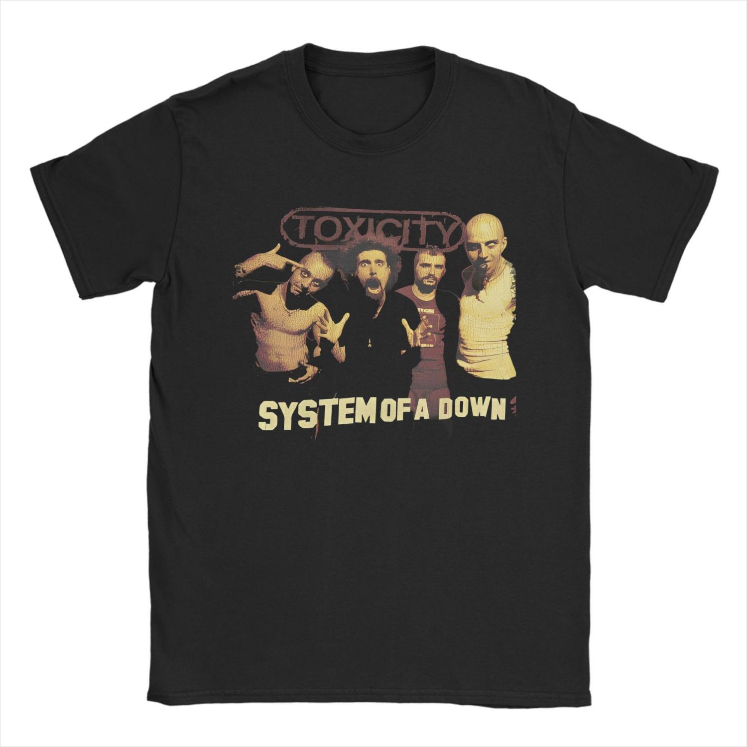 Футболка System of a Down Toxicity Унисекс Хлопковые Топы Смешные System of a Down Круглый Вырез Короткий Рукав S
