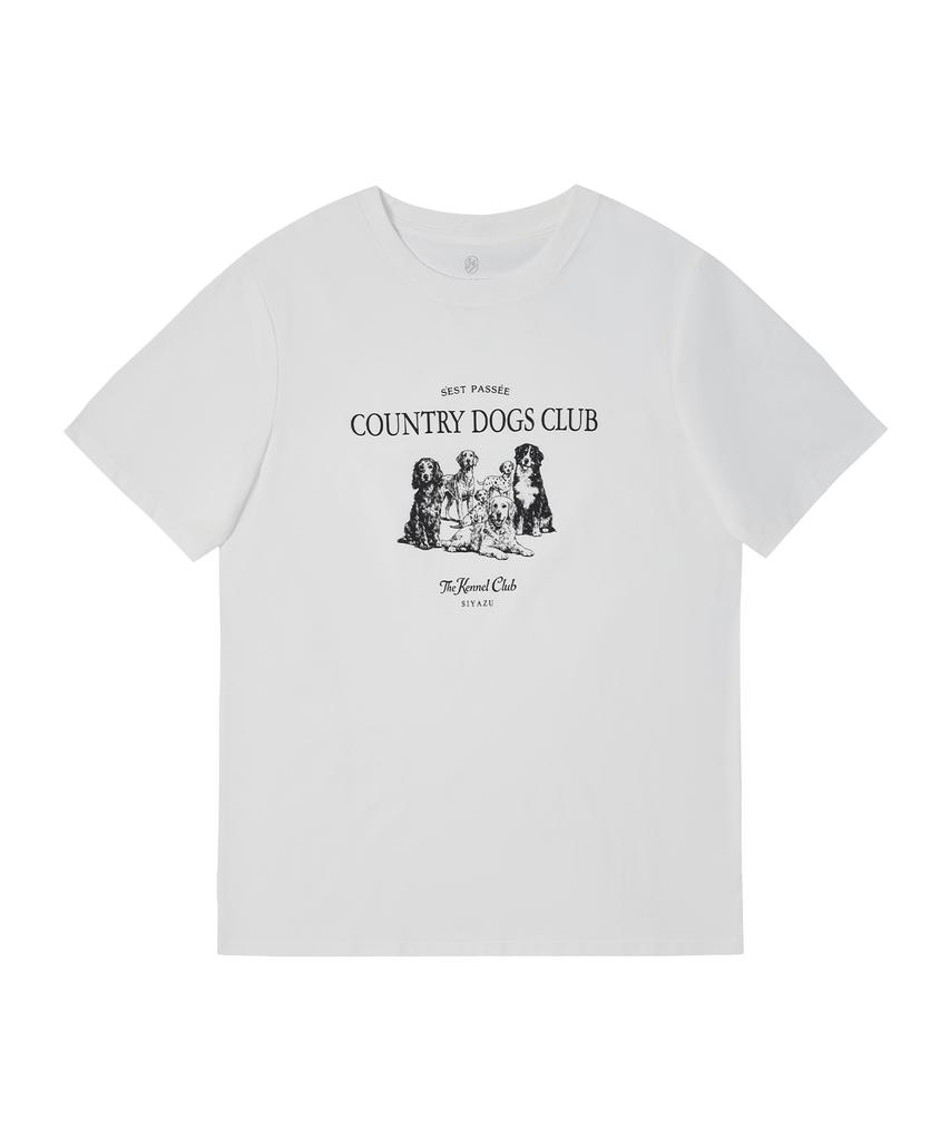 Siyajyu Sitp5296 Country Dogs Club Short Sleeve T-Shirt_White
