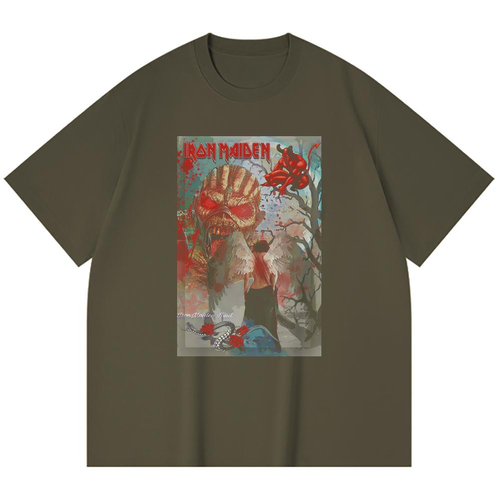 230 Gsm 100% Cotton Heavy Metal T-Shirt Rock Band Popular Music Print Unisex Heavy Cotton T Shirt