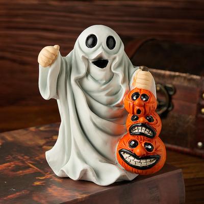 Pumpkin Resin Ornament – Halloween Tabletop Decoration For Home Or Photo Scene