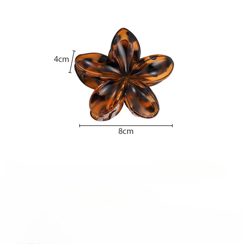 Gradient Flower Hair Claw Women Girls Sweet Acrylic Hair Claw Summer Vacation Hair Crab Clamp Hawaiian Headwear Styling Barrette