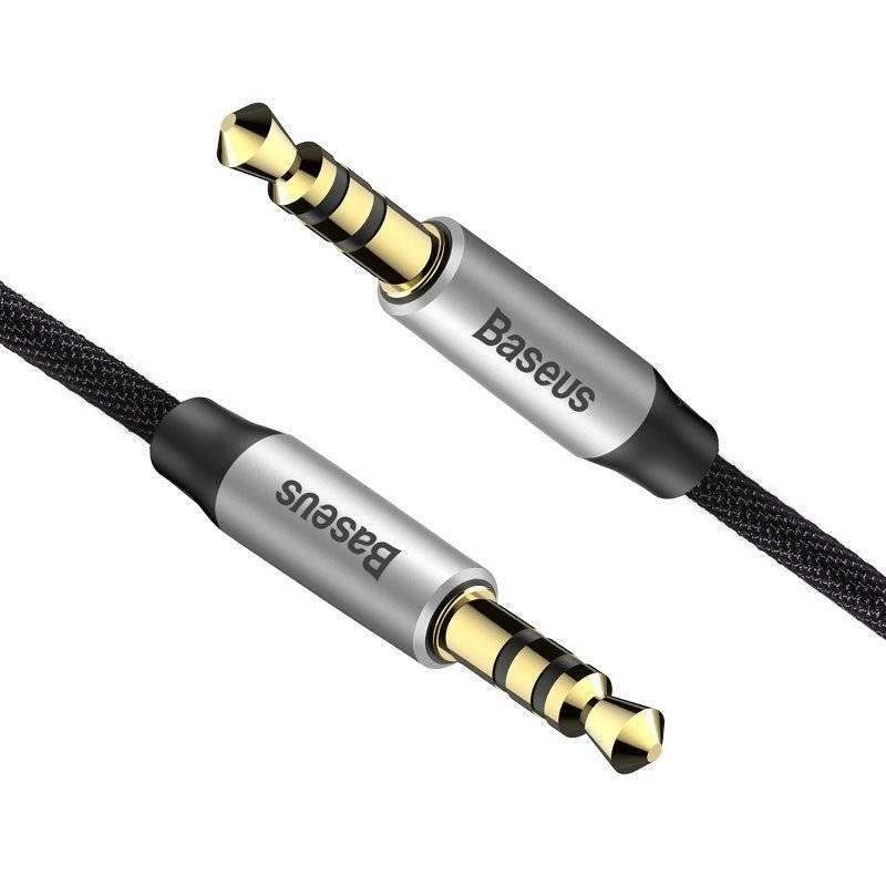 Kabel Audio Mini-Klinke 3,5 mm Aux Baseus Yiven 1 m (Schwarz-Silber)