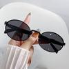 New Style Women's Oval Glasses Frame Metal Material Sun Glasses Cool Small Circular Photography Glasses Travel Leisure Shopping Eyewear UV400