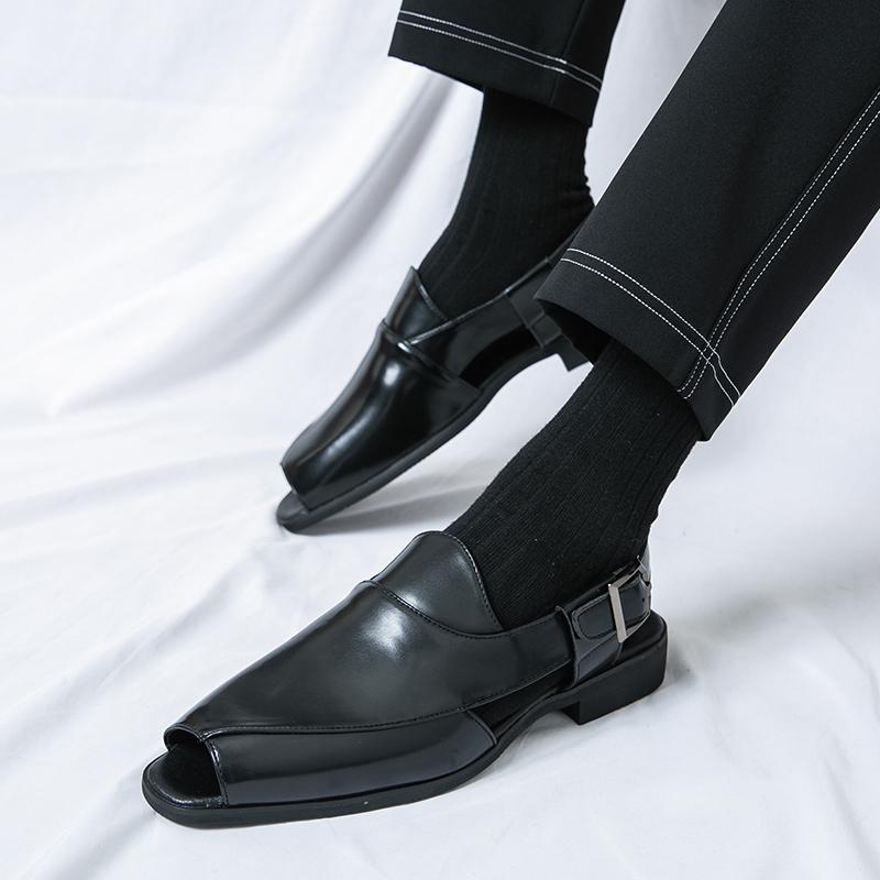 Summer Men’s Sandals Mules Black Brown Dress Casual Comfort Stylish Leather Shoes for Men Plus Size