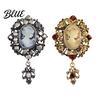 Anti-slip Brooch Women Retro Victorian Human Profile Rhinestone Decor Hollow