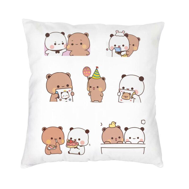 Romantic Mochi Cat Peach And Goma Square Pillow Case Home Decor Cushions Throw Pillow For Car Double-Sided Printing