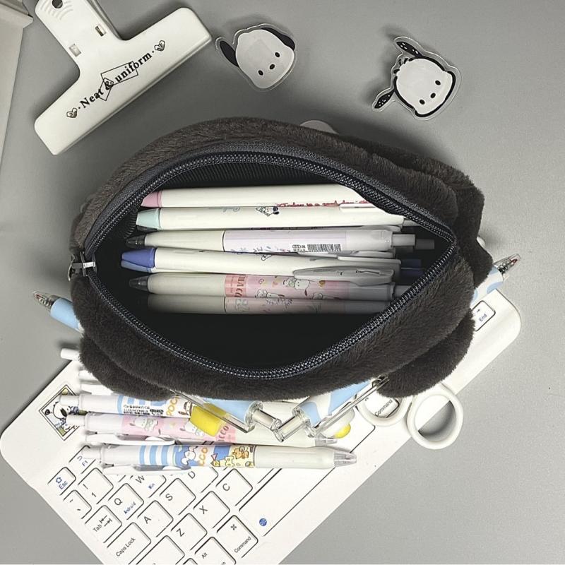 Cute Cartoon Little Penguin Large Capacity Plush Pencil Case School Supplies Stationery Bag