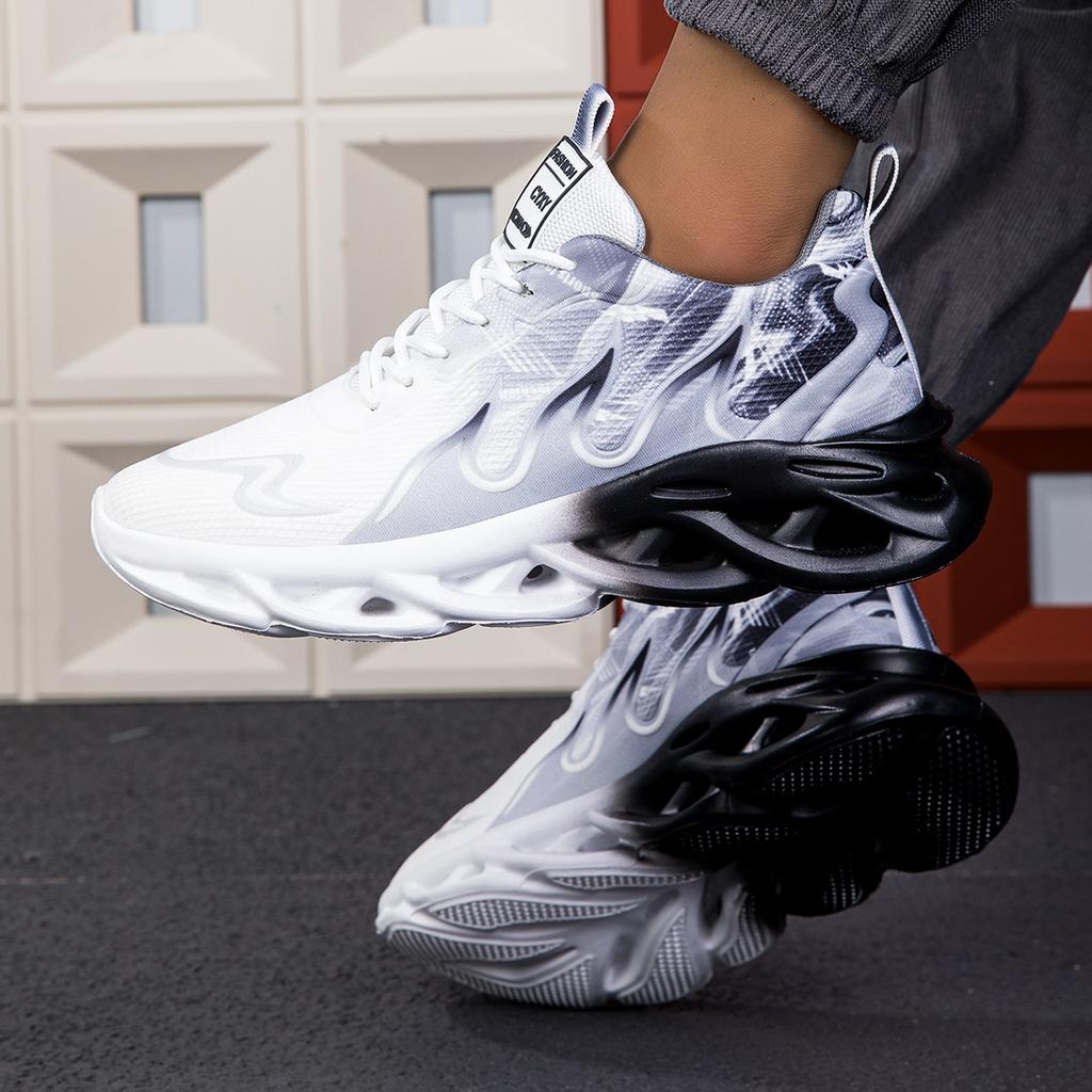 Fashion Running Shoes Flat Cushioning Comfortable Gym Jogging Shoes Mesh Breathable Training Tennis Sneakers for Men Lightweight Soft Te