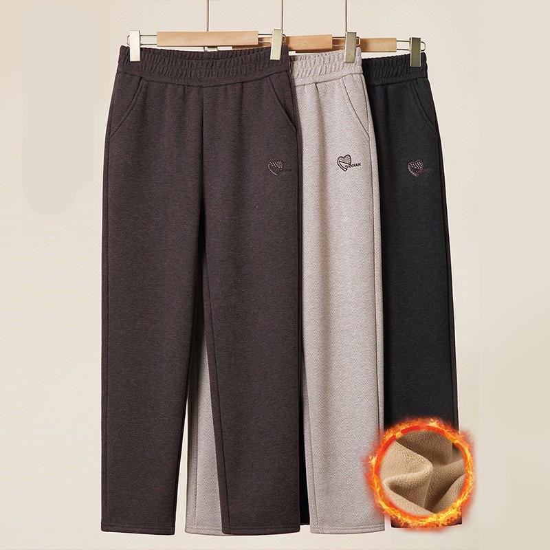 Mom's Wool Casual Pants: High-Waist, Loose-Fit, Plus-Size for Autumn/Winter