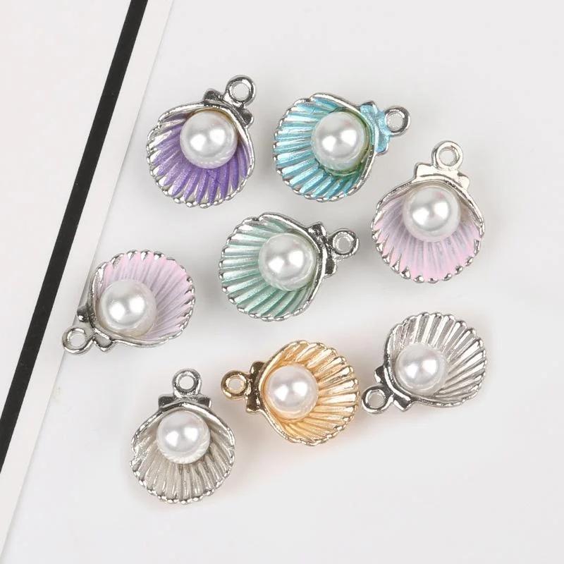8Pcs Imitation Pearl Shell Pendant Handmade Earrings DIY Jewelry Material Package Bracelet Necklace Earring Accessories.