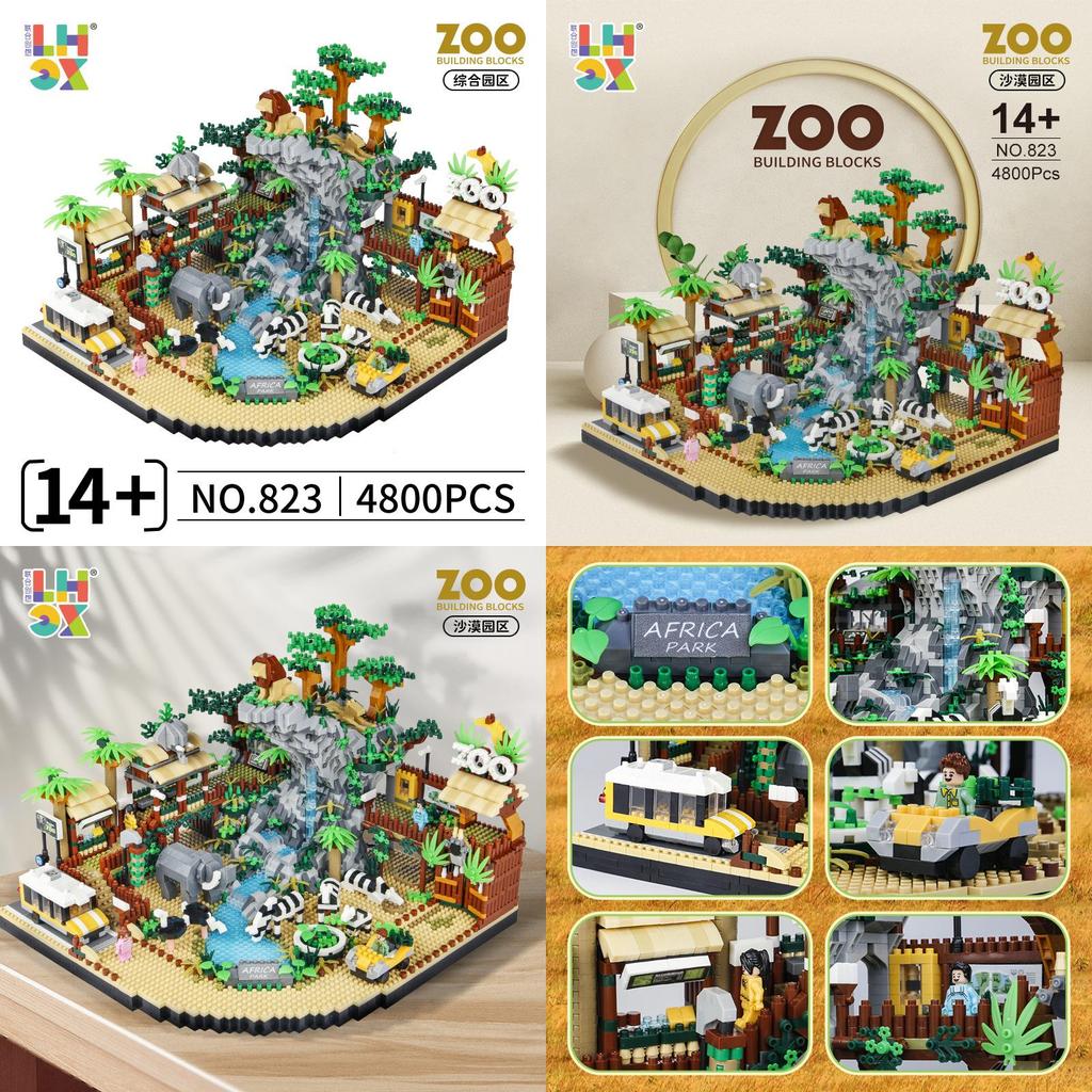 Wüsten-Zoo-Szene Montage Baustein Modell Ornament Für Kreative Kinder