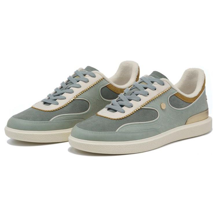 Li-Ning 1990 Cloud Dress Versatile Comfortable Simple Lightweight Durable Low-Top Skate Shoes Men Sneakers Jade-Smoke-Green Gray-Green ALHT087-1