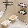 Wall-Mounted Adhesive Soap Holder with Draining Mesh Tray - No Drilling Required, Water-Free Soap Dish for Bathroom
