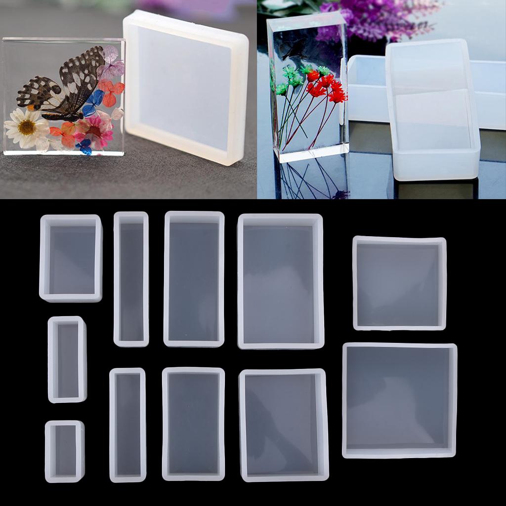 11Set Rectangle / square Silica gel Casting Epoxy Resin Jewelry