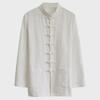 Park Shengji Men's Chinese Style Linen Shirt - Retro Tang Suit for Spring and Autumn