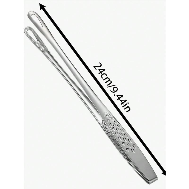 

1pc Stainless Steel Food Tongs, Long Handle Non-Slip BBQ Tongs, Steak Tongs, Kitchen Cookware Accessory one-size серебряный