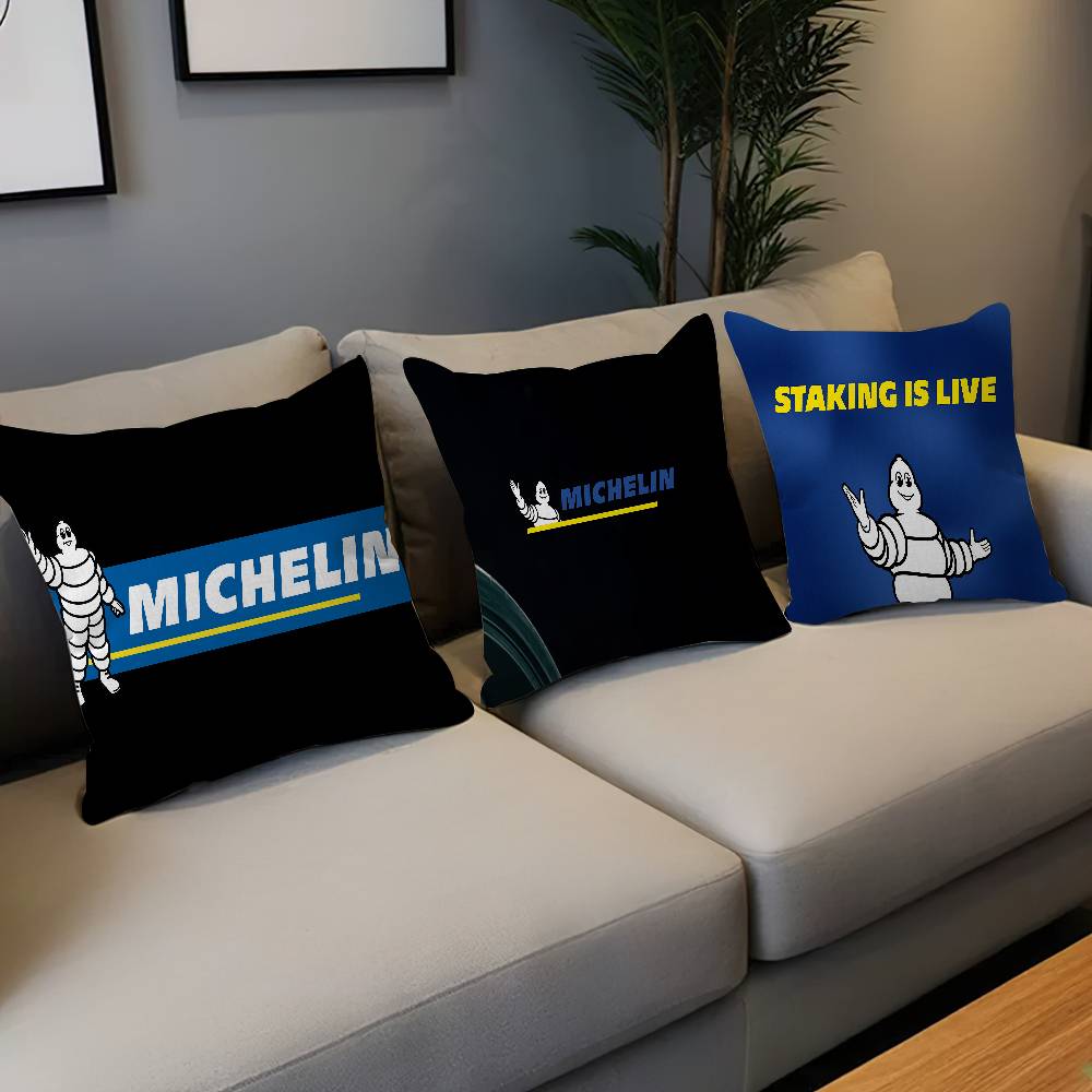 M-Michelins Logo Pillow Cover for Bedroom Room and Living Room Sofa Decorative Cushion Cover