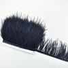 1Meters Fluffy Colored Ostrich Feathers On Ribbon Tape Trim Tassel Fringe 8-10Cm Sewing Flecos White Wedding Dress Clothes Decor