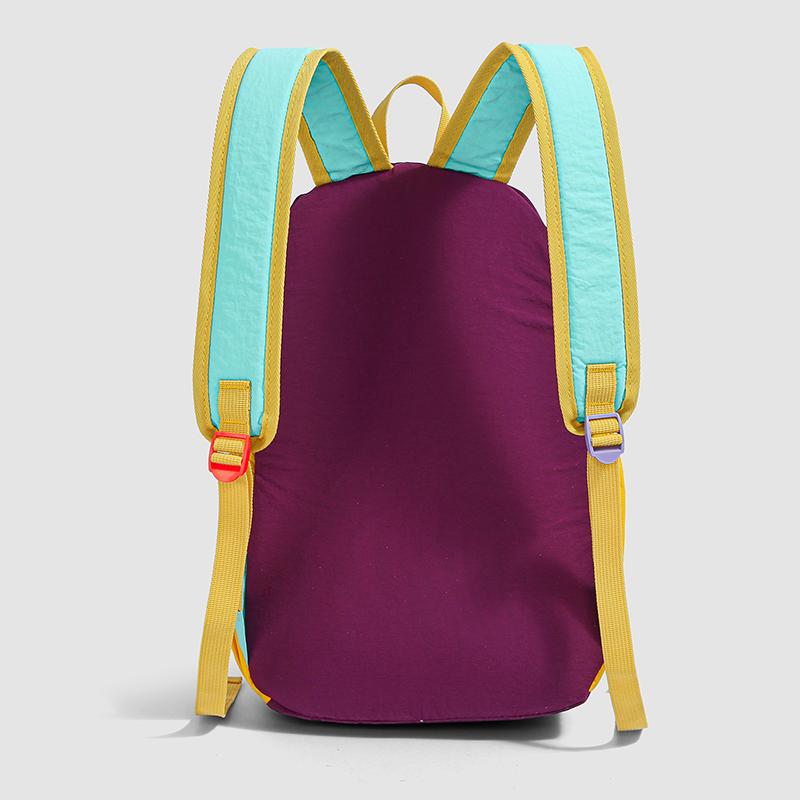 Color-Blocked Backpack Unisex Large Capacity Lightweight for Commuting and Travel Student Schoolbag