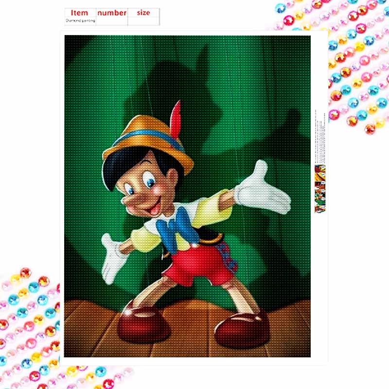 Disney Diamond Painting 5D Handmade DIY Pinocchio Diamond Stickers Home Room Decorations Gifts