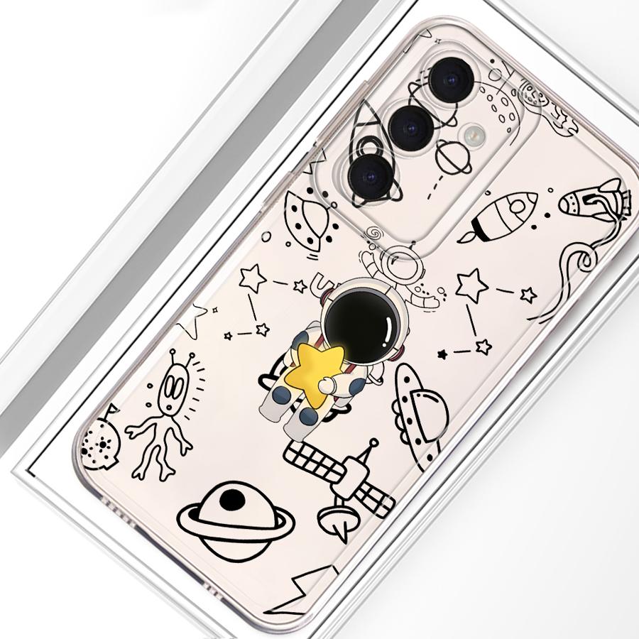 Kreslený roztomilý pouzdro astronaut pro Samsung Galaxy A34 A35 A14 A16 A56 A50 A54 A15 A55 A23 A36 A13 A33 A52 A25 A51 A52 A31 A26 A24