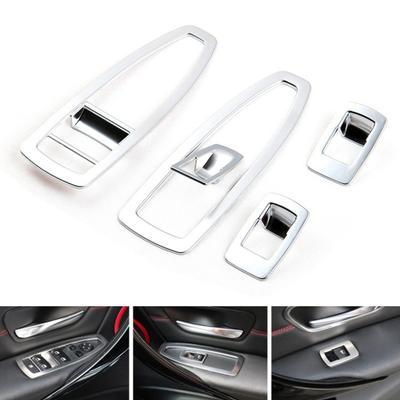 5pcs ABS Matt Silver Chrome Door and Window Control Switch Panel Cover for BMW 3 GT X1 X2 1 3 4 Series F48 F20 F30 F31 F34 F36