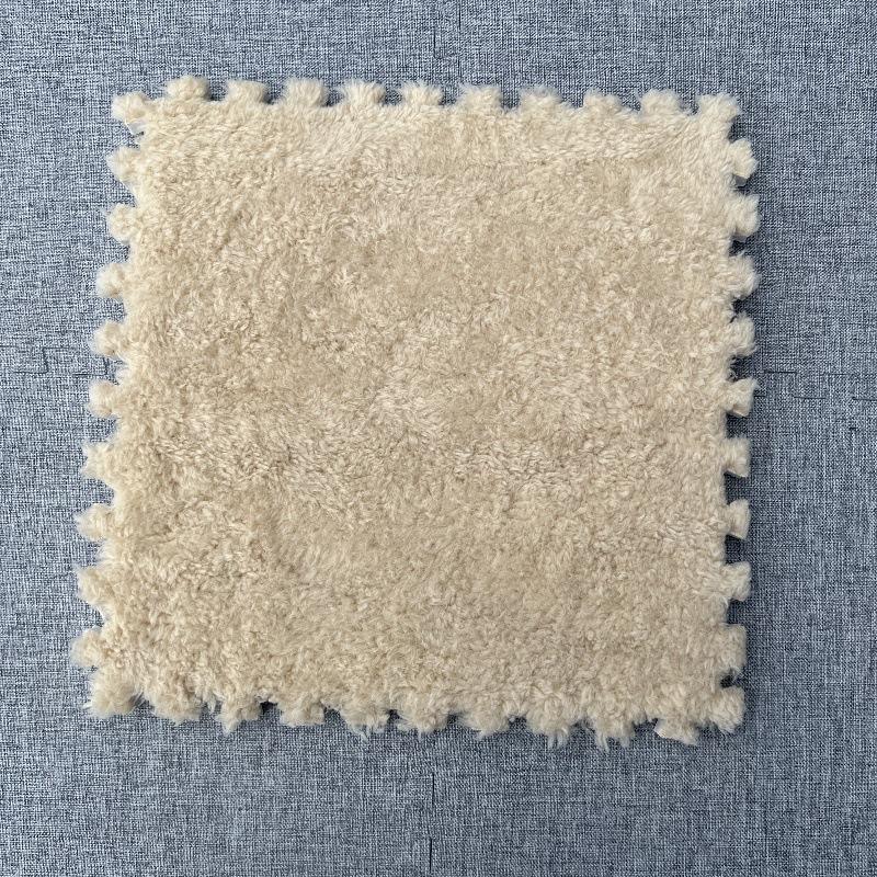 Bedside Plush Carpet Splicing Foam Floor Mat Cutting Winter Warm and Cold Resistant Velvet Texture Tatami Mat Bedroom Living Room Kitchen Home