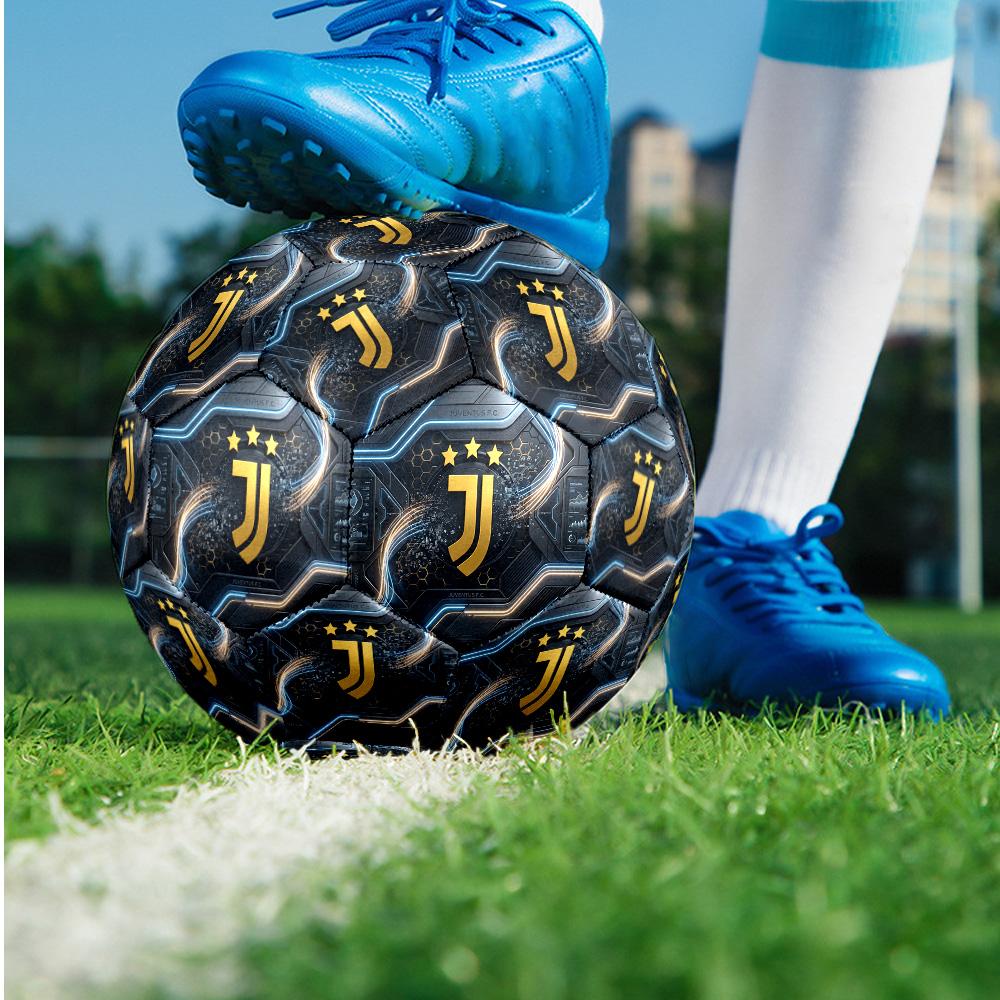 Juventus FC Temafotboll Storlek 5 Fotboll Mjuk Beröring Professionell Träningsfotboll för Utomhussporter