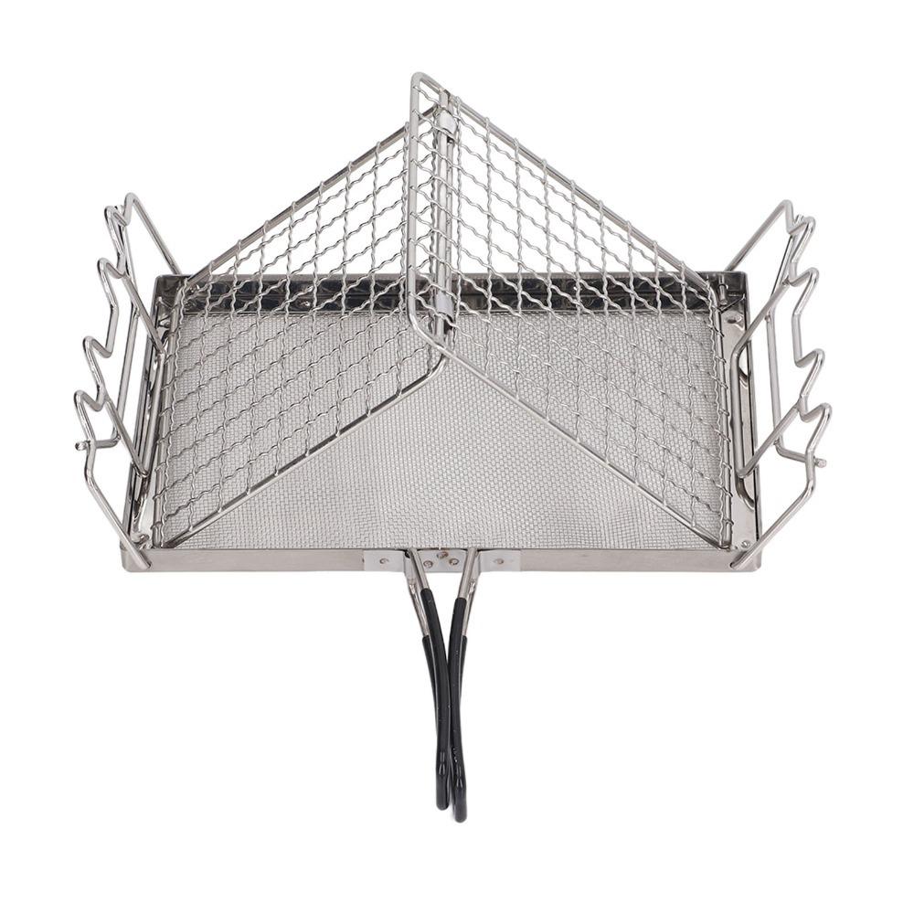 Mesh Surface Toast Grill Rack Stainless Steel Foldable Toaster Camping Toaster Camping Cooking серебряный
