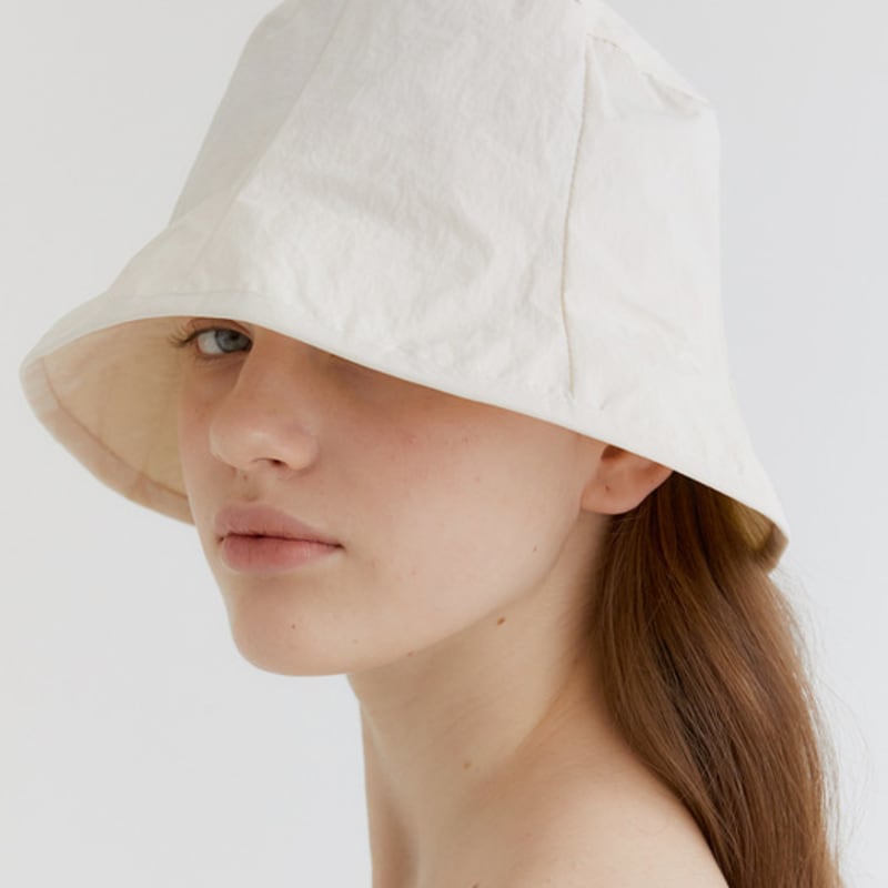 Halden Nylon Rustle Bucket Hat (C004_ivory)