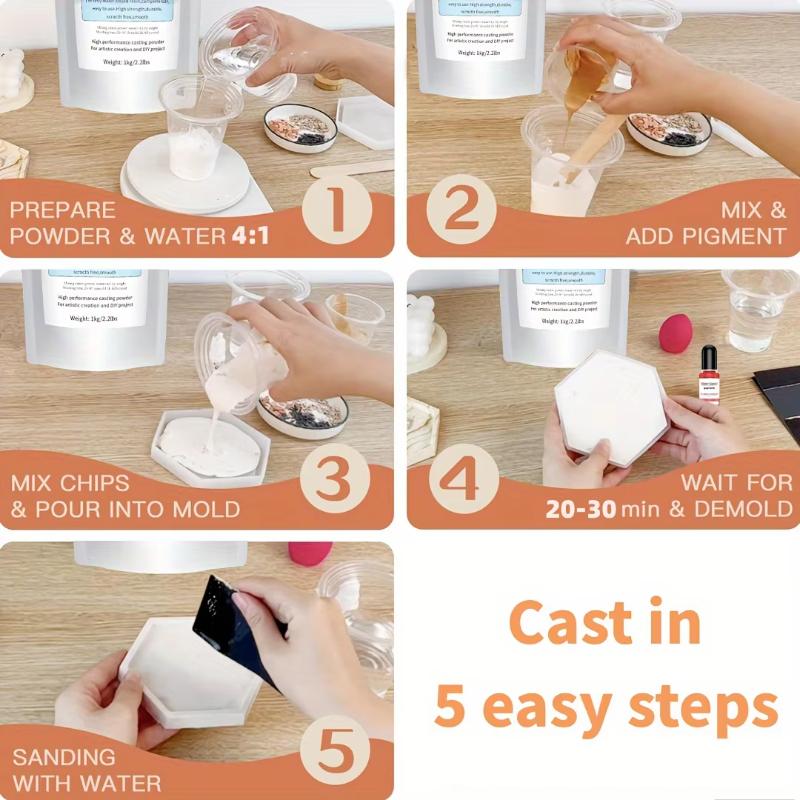 High-density DIY plaster powder for casting, suitable for crafting handmade plaster, clay, and cement molds