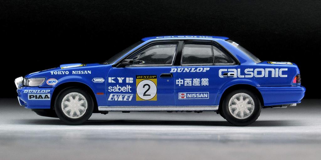 Tomica Limited Vintage Neo Scale Nissan Bluebird Team Calsonic 1989 All Japan Rally Spec 1/64 TLV-N185c SSS-R #2 (Finished Model)