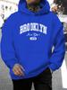 Men's Casual, Versatile and Fashion Hooded Sweatshirt with A BROOKLYN Letter Pattern A Warm Cozy Winter Hoodie for All Seasons