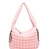 Geplooide Wolk Tas Dames Tas Enkele Schouder Crossbody Dubbelzijdig Trekkoord Grote Capaciteit Donskatoen Kleding Tote Tas
