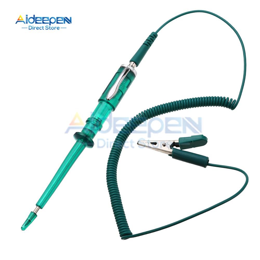 6V 12V 24V Diagnostic Tools Test Pen DC Auto Truck Tester Test pencil Car Voltage Tester with Spring Wire Automobile Circuit 6-24VGreennoDisplay