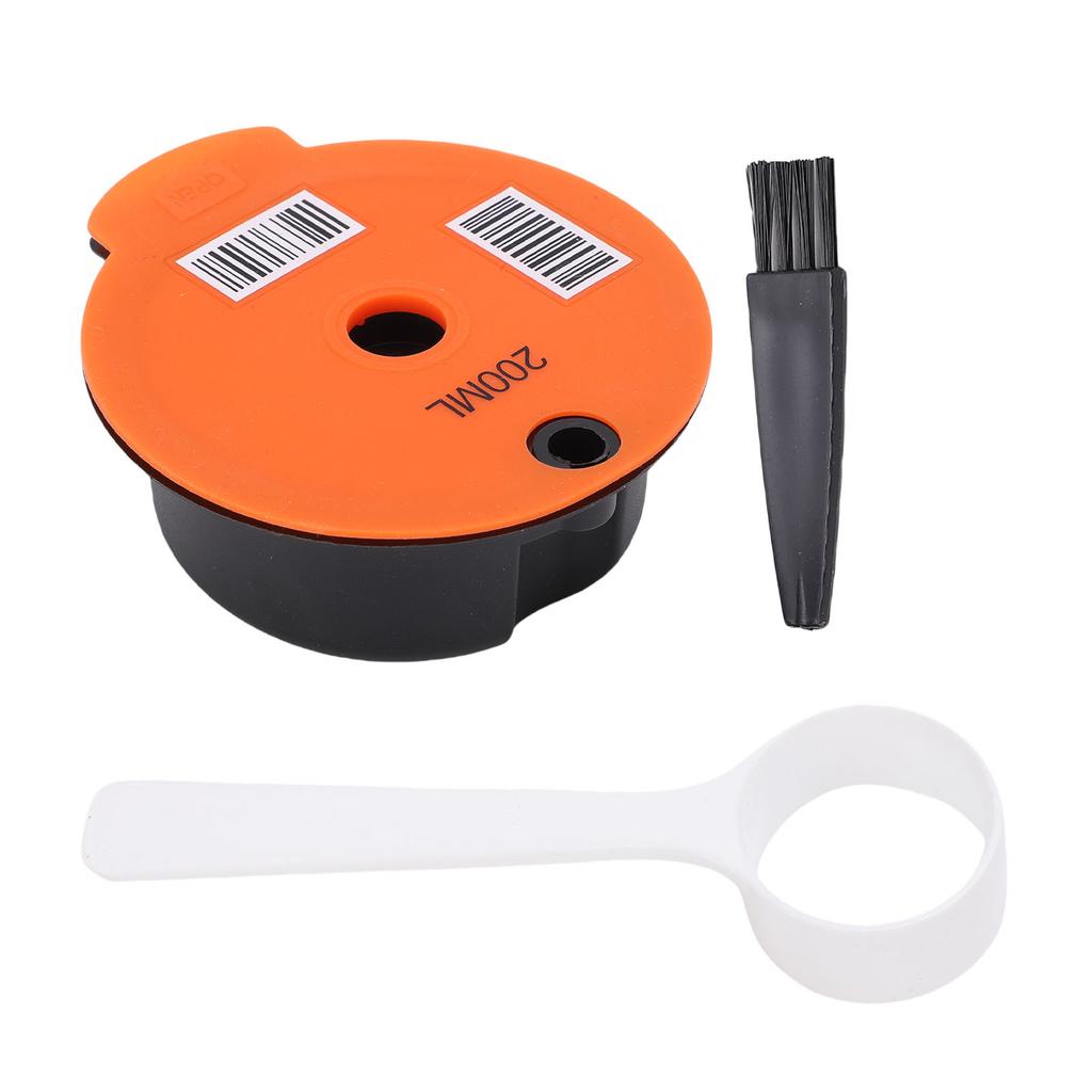 Refillable Reusable Coffee Capsule Pod Filter Coffee Machine Accessory with Spoon Brush Easy To Clean 200ML