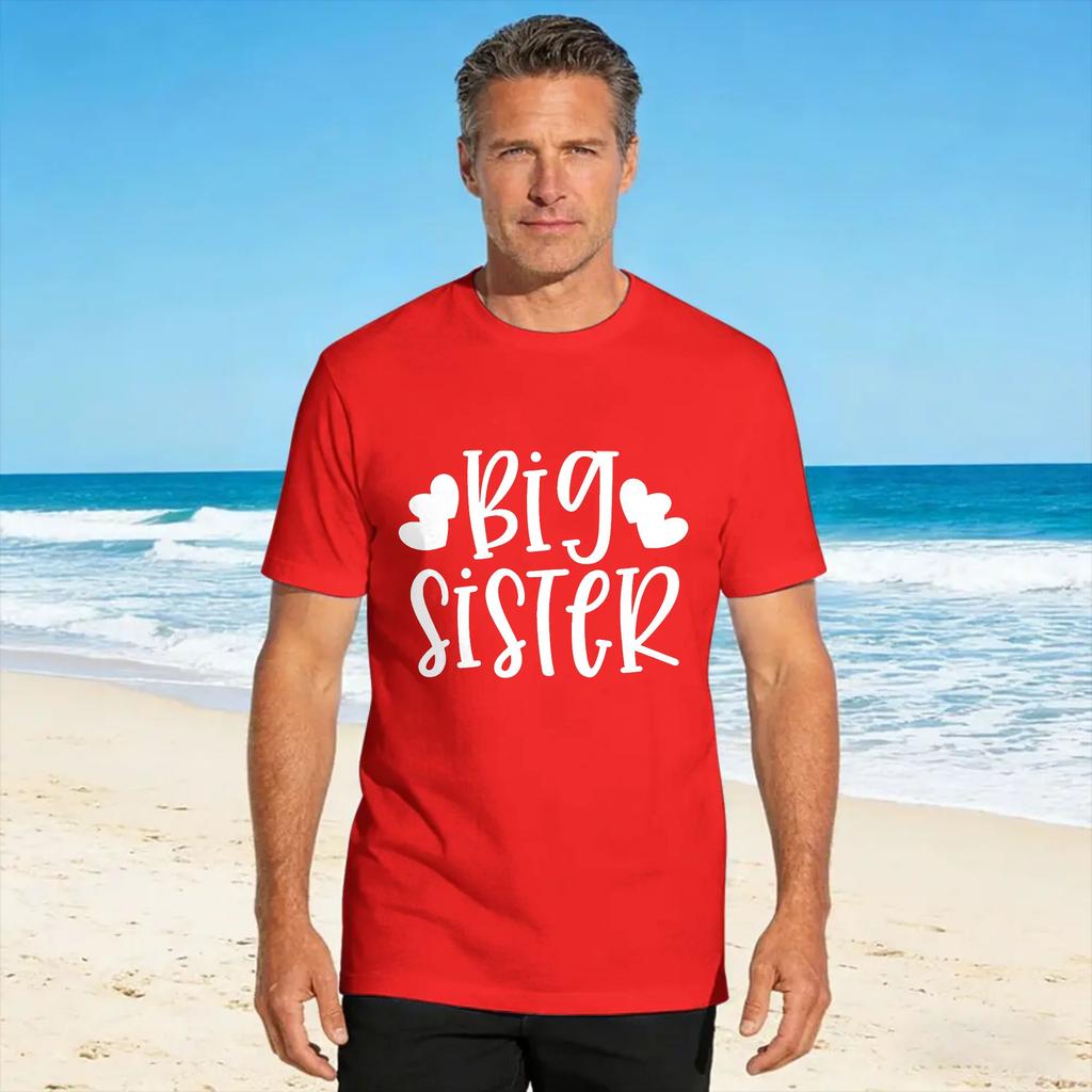 Unisexs Tshirt Big Sister T Shirts Hipster Summer Tee Shirt Y2k Retro 100 Cotton Tops Birthday Gift