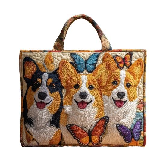 Стеганая сумка-тоут Женская винтажная сумка через плечо Цветы Животные Сумка Цветочный кошелек для поездок на работу Вечеринки Ежедневные поручения A