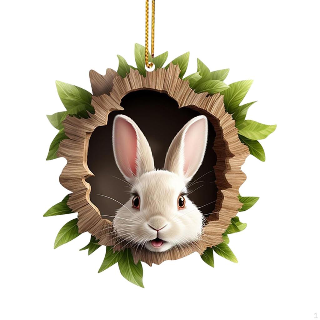 Easter Bunny Pendant Day Hanging Sign Acrylic DIY ,Easter Wreath Decoration for Party