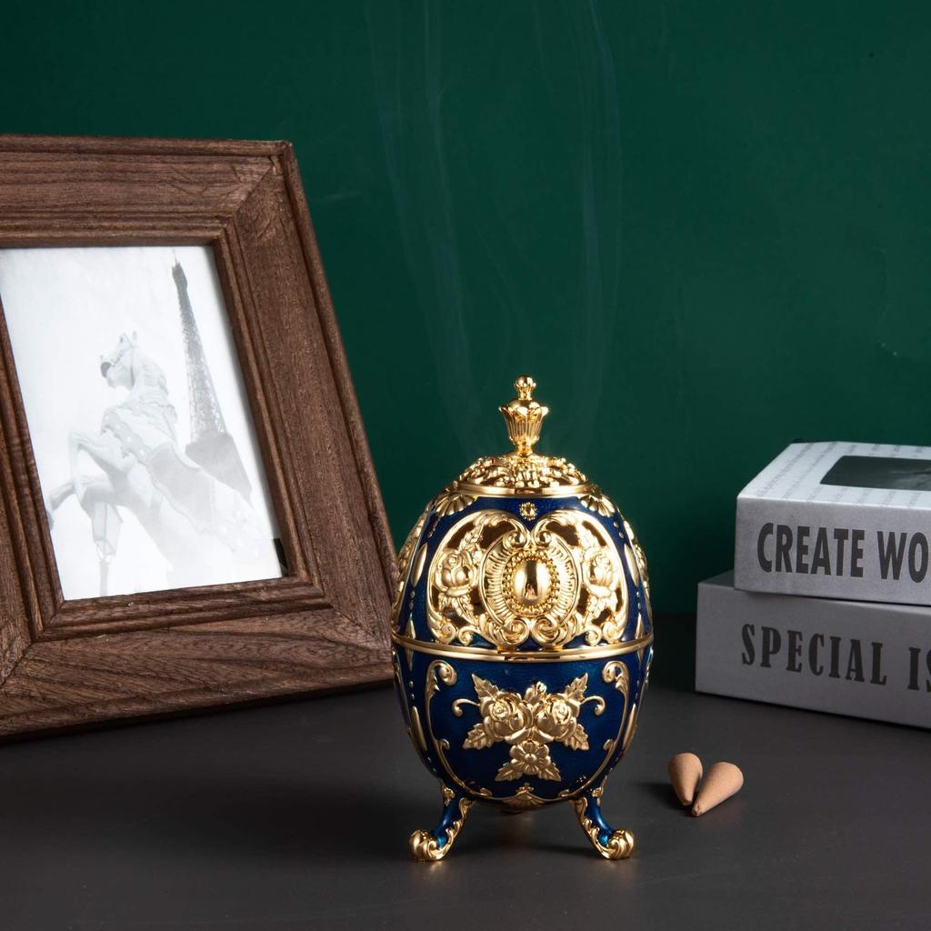 Feyarl Incense Holder Incense Burner Incense Stand Incense Holder Alloy Interior Figurine Dark Blue